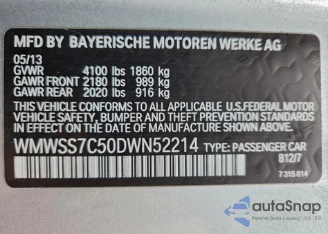 2013 Mini Cooper S Paceman z USA, uszkodzony, nr VIN WMWSS7C50DWN52214